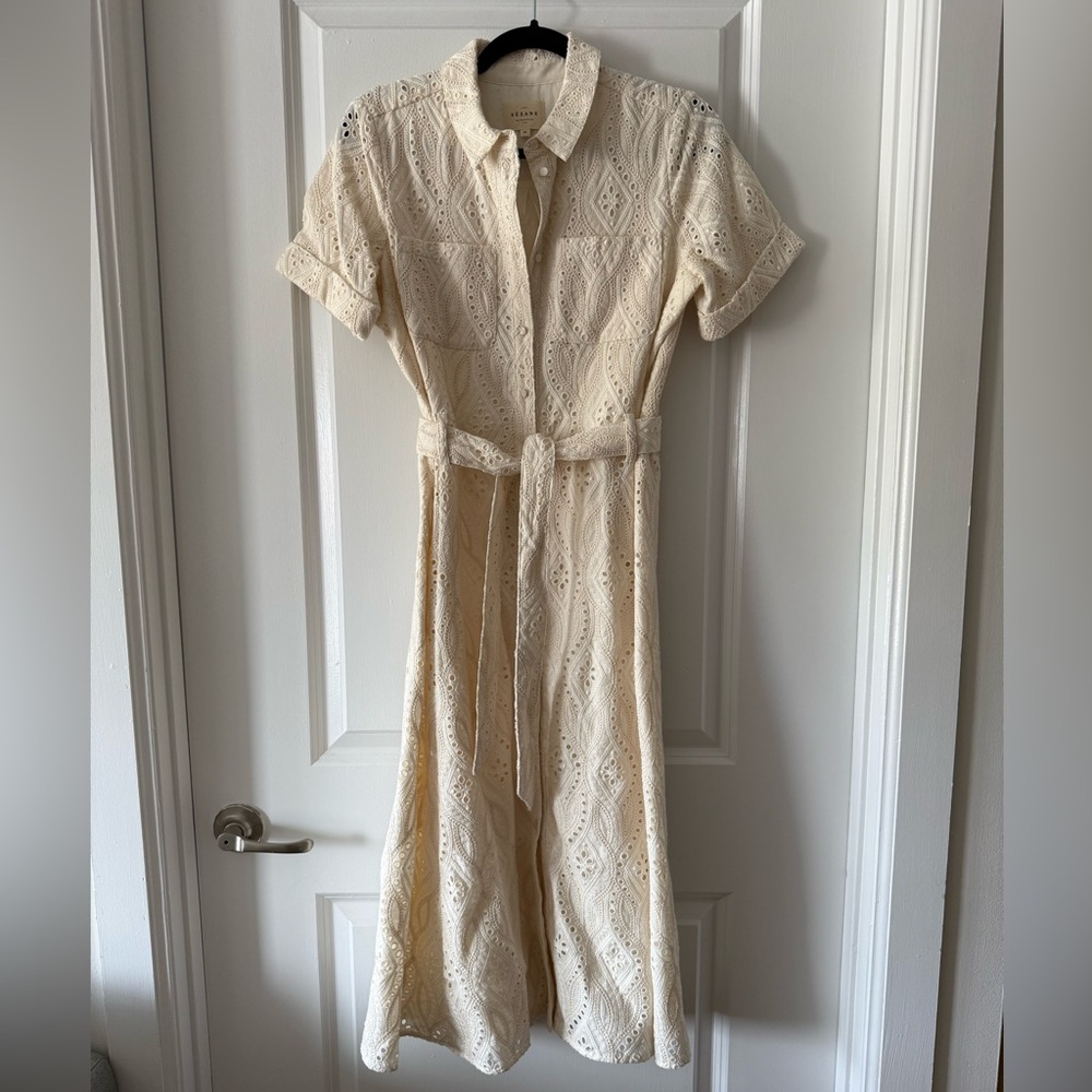 Sezane Adèle Dress Ecru - Size 6